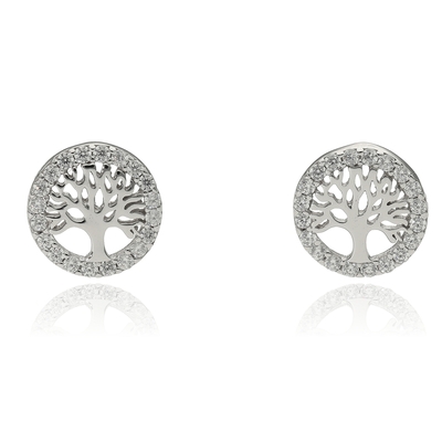 Fehér arany életfa fülbevaló (ÖZ-E-346-W_KT)